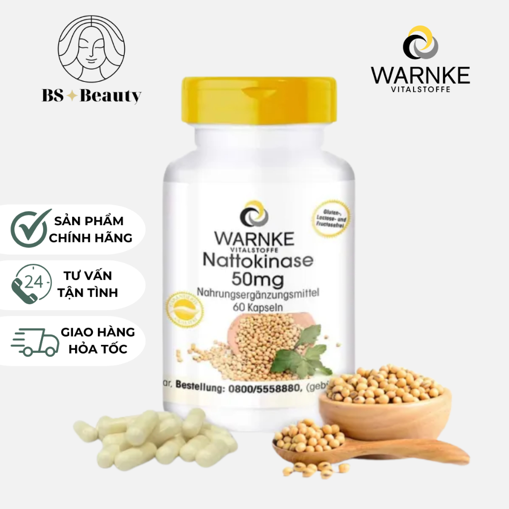 [HÀNG CTY] Viên Uống Chống Đông Máu, Đột Quỵ Warnke Nattokinase – Nattokinase 50mg Fermentiert 2000 
