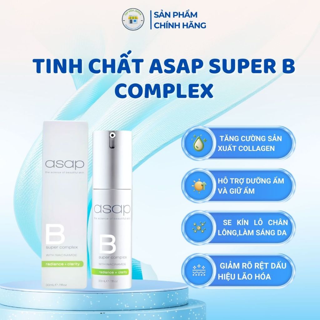 [Hàng Cty] Serum Asap Super B Complex 13% Niacinamide Phục Hồi, Sáng Da, Cấp Ẩm - Tạp Hóa JanPan