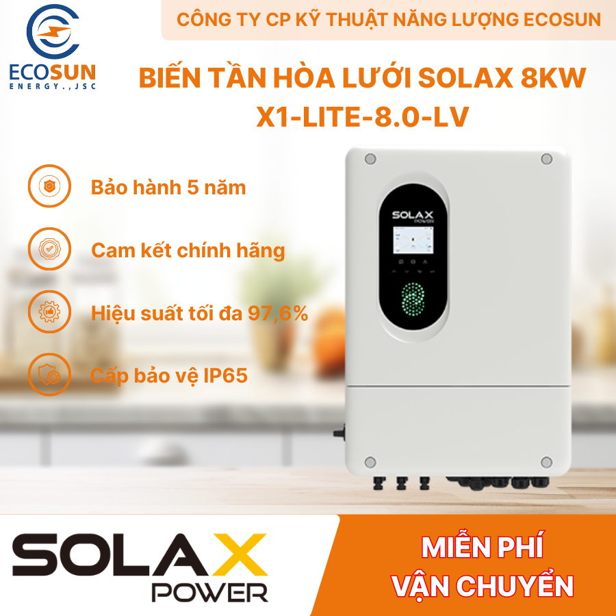 [Gói hỗ trợ kỹ thuật, lắp đặt] Inverter Hybrid Solax 8kW 1 Pha, Biến Tần Hybrid Dân Dụng 8kW