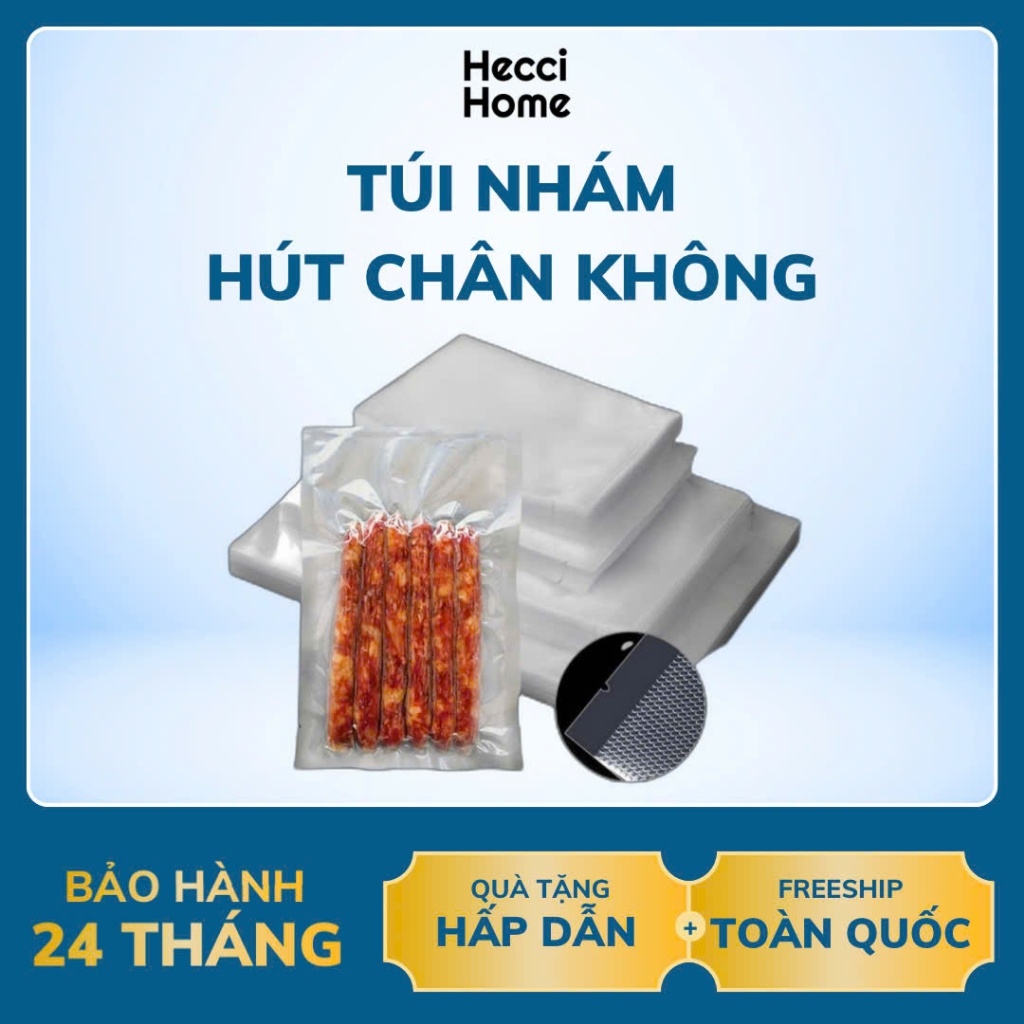 50 Túi nhám 1 mặt trơn, Túi hút chân không dapai, chất lượng uy tín, thân thiện môi trường