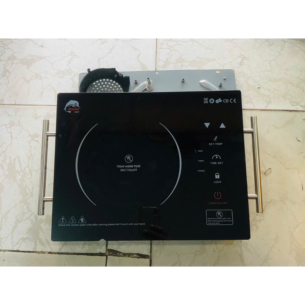 Bộ vỏ+ mặt kính bếp HN Iruka I-07 khung nhôm ( hàng tháo bếp, đã qua sử dụng)