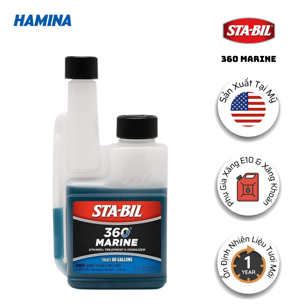 Phụ gia xăng E10 - Phù Hợp Ở Môi Trường Có Độ Ẩm Cao, Môi Trường Biển - 360 Marine - Nhập Khẩu Mỹ - 