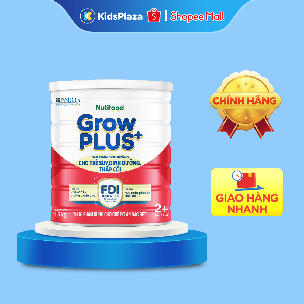 Sữa Grow Plus đỏ 1+/ 2+ 900g/ 1,5kg cho bé - Chính Hãng