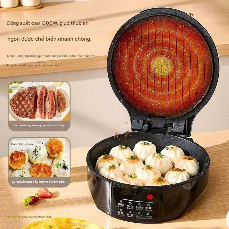 NỒI CHẢO ĐIỆN ĐA NĂNG NHIỀU CHỨC NĂNG: NƯỚNG, CHIÊN, XÀO, LÀM BÁNH XÈO ( LÒNG CHẢO SÂU 5CM)