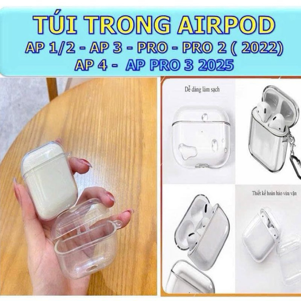 Ốp trong tai nghe AirPods AP1/2 AP3 Pro Pro2 2022 AP4 AP Pro3 2025