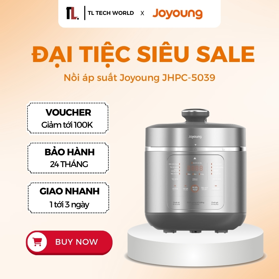 Nồi Áp Suất Điện Tử Joyoung JHPC-5039 - Dung tích 5L - Công suất 900W - BH 24 Tháng- TL Tech World