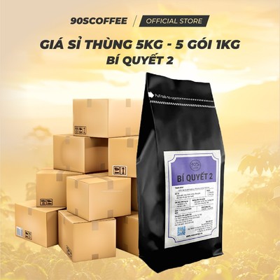 [THÙNG 5 GÓI 1KG] Cà Phê Bí Quyết 2 Rang Mộc Nguyên Chất - Đắng Đậm, Chua Thanh, Hậu Ngọt