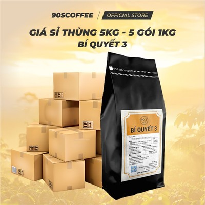 [THÙNG 5 GÓI 1KG] Cà Phê Bí Quyết 3 Rang Mộc Nguyên Chất - Đậm Đà, Hậu Ngọt, Thơm Lâu