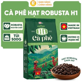 Cà Phê Rang Xay H1 Robusta Cao Cấp Túi Zip 500g Bản F&B Cafe Rang Mộc 100% Pha Phin Pha Máy