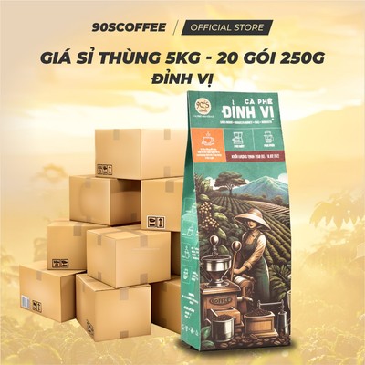 [THÙNG 20 GÓI 250G] Cà Phê Đỉnh Vị Rang Mộc Nguyên Chất - Đắng Dịu, Hậu Vị Sâu, Lưu Hương Trên 3 Tiếng