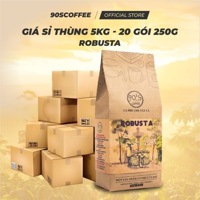 [THÙNG 20 GÓI 250G] Cà Phê Robusta 100% Rang Mộc Nguyên Chất - Gu Truyền Thống, Đậm Vị, Thơm Nồng