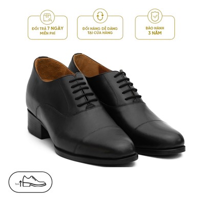 Giày Tây Oxford Cao Cấp Tăng Chiều Cao 7CM,  - TCC17 - Da Bò Cao Cấp, Lót Da - Thương hiệu Be Classy