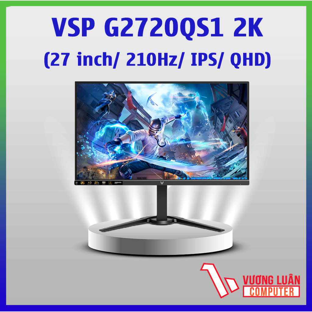 Màn hình VSP G2720QS1 2K QHD 27 inch 210Hz IPS(ELED) 10bit màu - Chính Hãng
