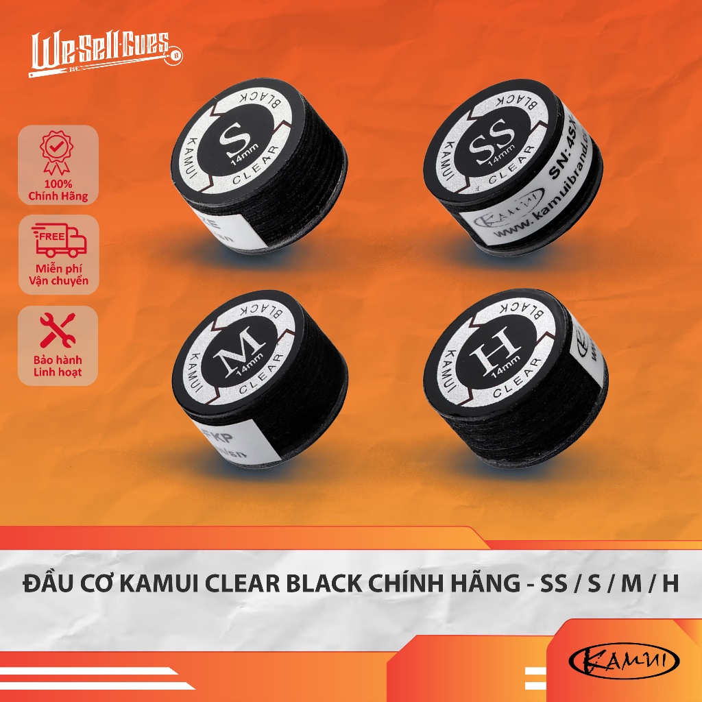 Đầu Cơ Bida Kamui Clear Black Chính Hãng - Size SS / S / M / H