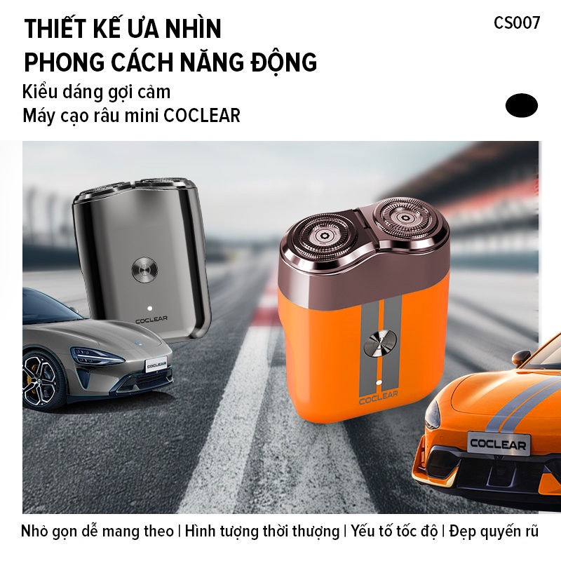 （NEW）Máy cạo râu mini Coclear CS007, chống nước, sạc Type-C 1.5h, khóa du lịch, BH 1 năm.