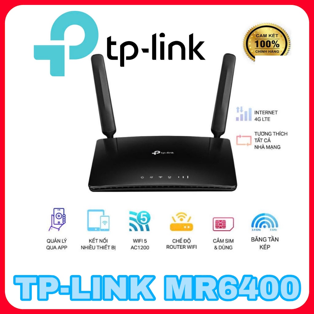 Router Wi-Fi 4G LTE Tốc Độ 300 Mbps TP-LINK MR6400