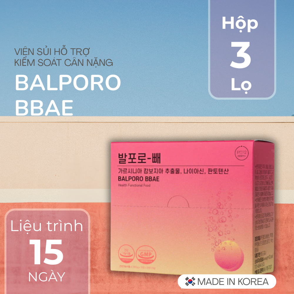 Viên sủi uống giảm cân chuyển hóa mỡ thừa Hàn Quốc Balporo bbae chính hãng bbae lab.