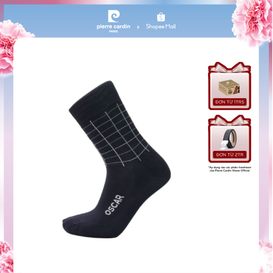 [New] Vớ nam Oscar cổ trung họa tiết đường kẻ, chất liệu sợi tre cao cấp 072