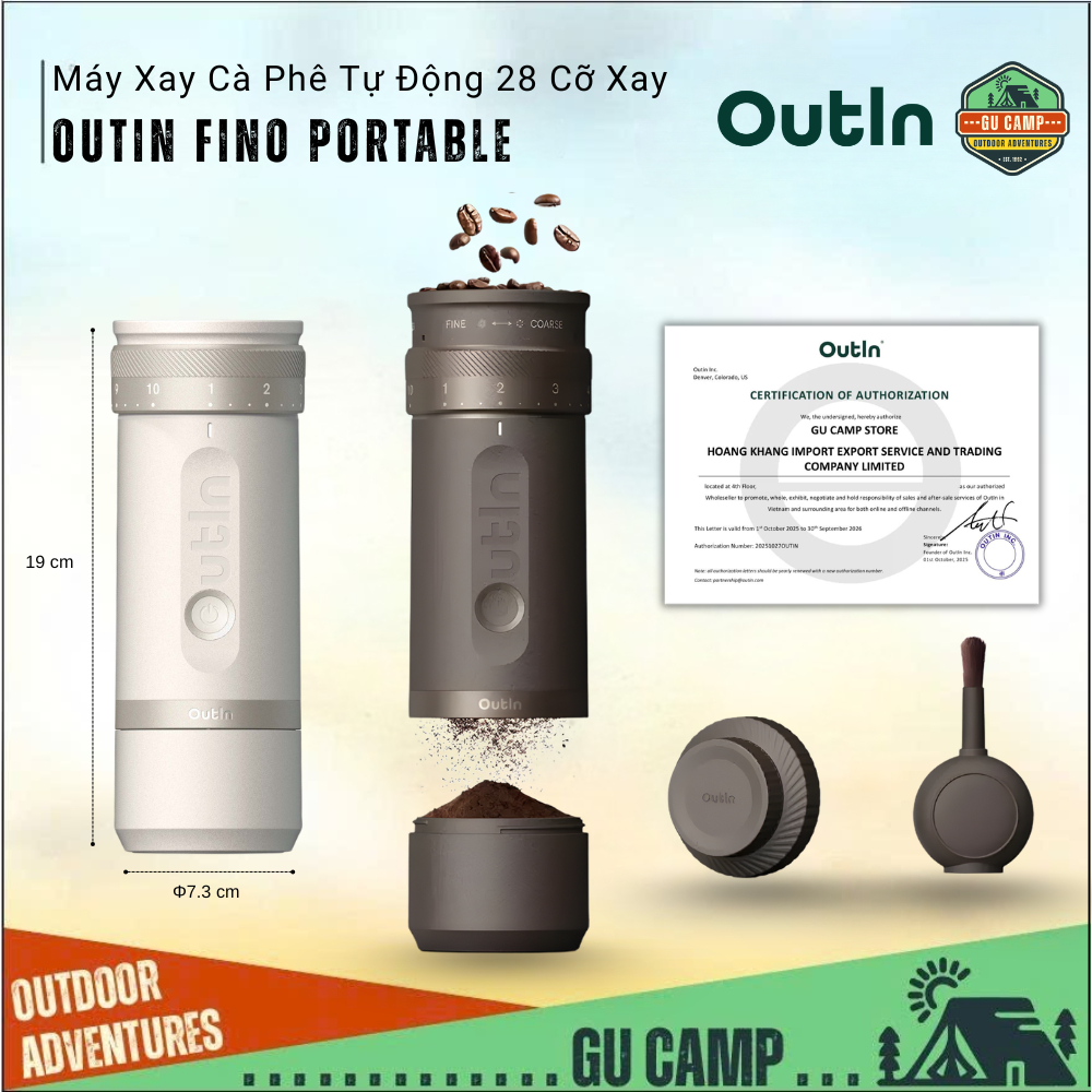 (CHÍNH HÃNG - HỎA TỐC) Máy xay điện cầm tay Outin Fino với 28 cỡ xay đa dạng,Cối xay điện OutIn Fino