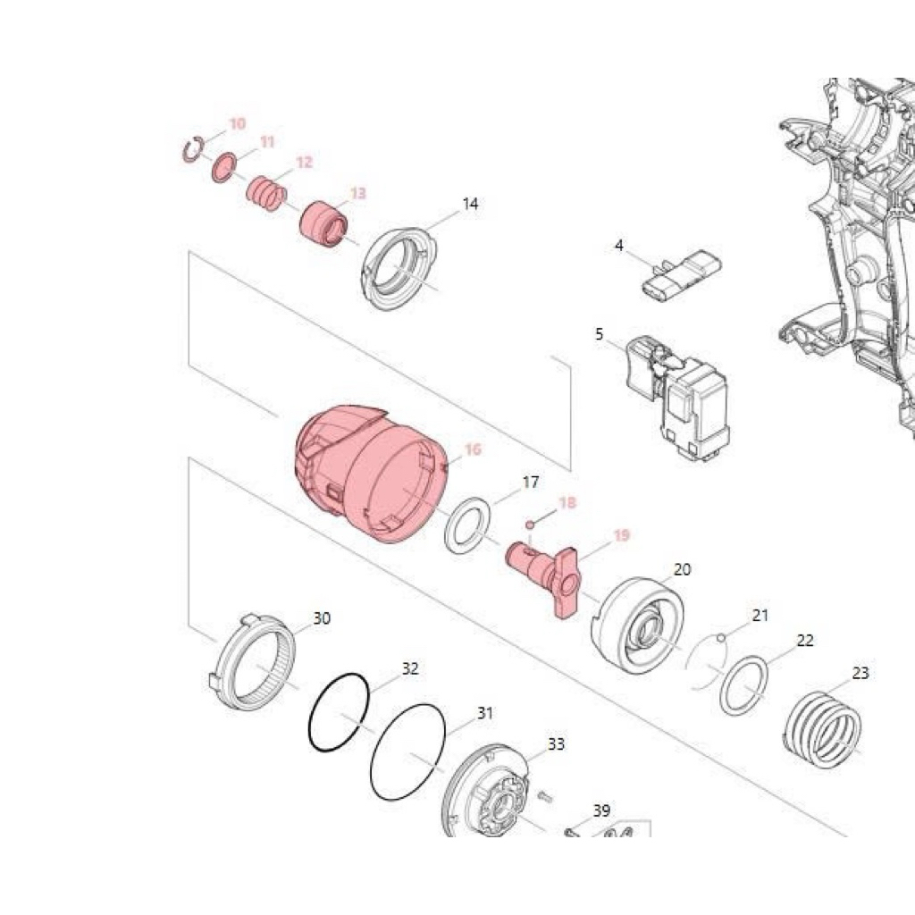 Đầu hộp nhông thay thế cho máy bắn Vít Makita DTD153,XDT13. Chính hãng Makita Việt Nam