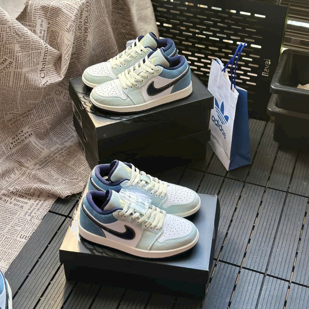 Giày Thể Thao  Air JD1 Low Xanh Denim Navy