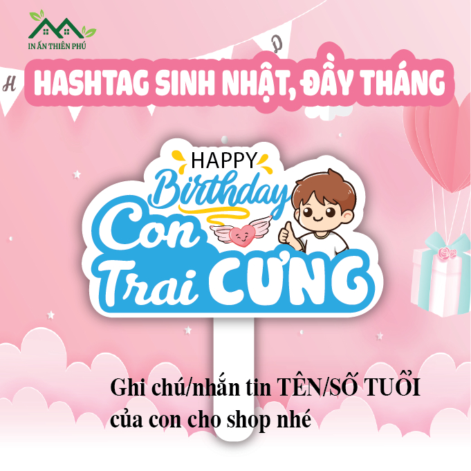 Hashtag sinh nhật cho bé 🌸Freeship🌸 Bảng cầm tay chụp ảnh sinh nhật, hagtag sinh nhật, hashtag đầy t