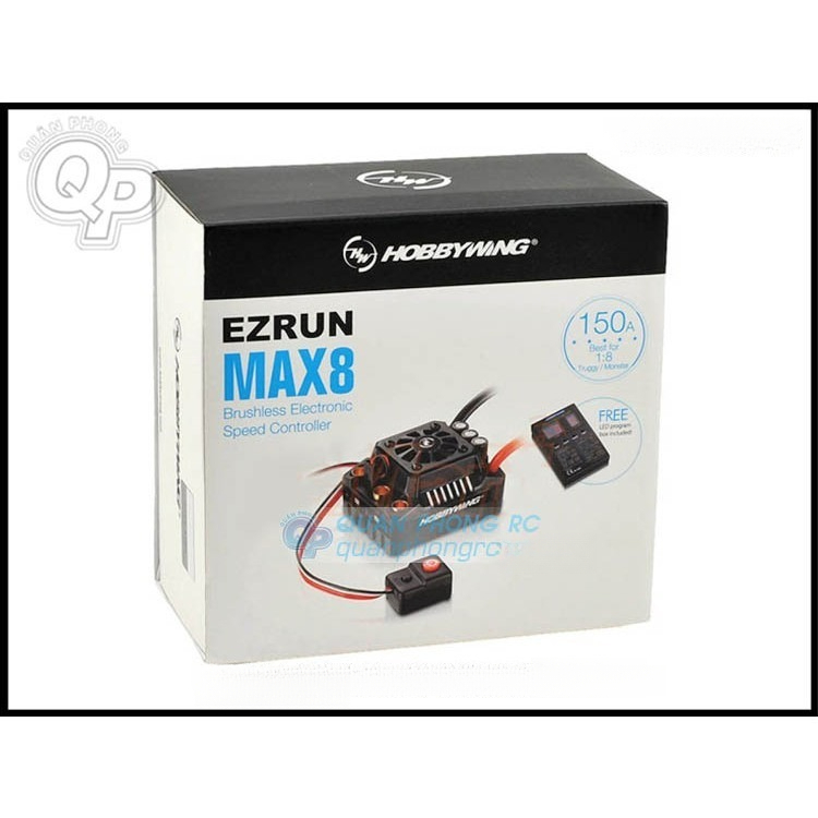 Bộ điều tốc Hobbywing EzRun MAX8 V3 Plug 150A Waterproof Brushless ESC w/ Program Box