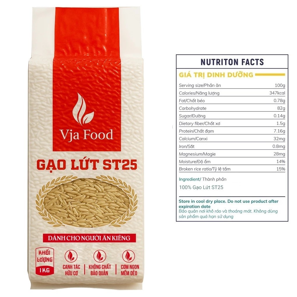 Gạo Lứt ST25 Vja Food - 1kg