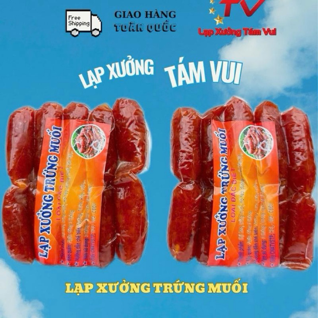 1kg LẠP XƯỞNG TRỨNG MUỐI sấy khô dẻo + đóng gói, 1kg bao gồm 2 túi, mỗi túi 500g, tại lò Lạp Xưởng T