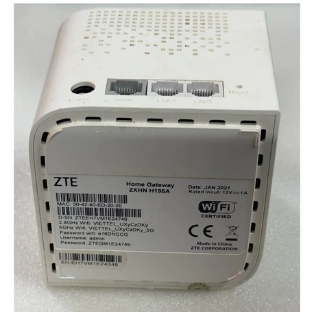 Modem WiFi ZTE ZXHN H196A Viettel Dual Band 2.4G 5G – Home Gateway 2 LAN Phát WiFi Gia Đình