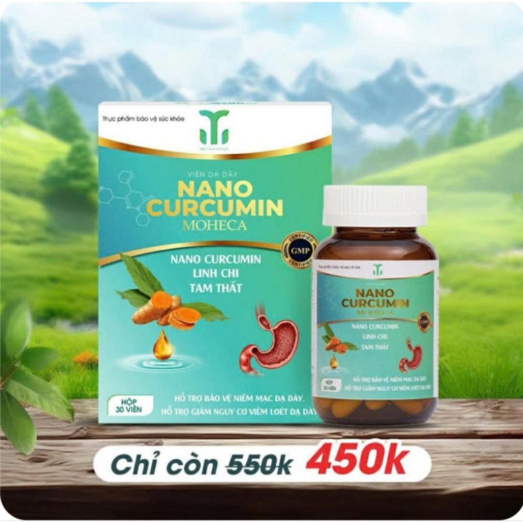 VIÊN UỐNG NANO CURCUMIN MOHECA (NGHỆ NANO) HỘP 30 VIÊN