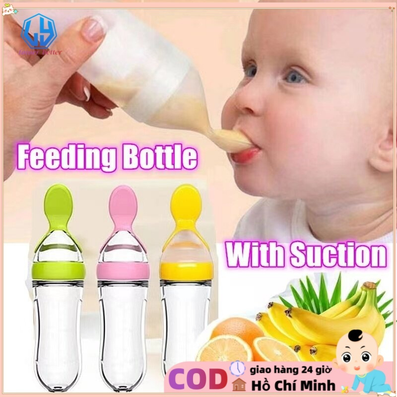 Bình Thìa Silicone Ăn Dặm 125ml Kichi Cho Bé Kichilachi Kichi-KhoaibabyVN
