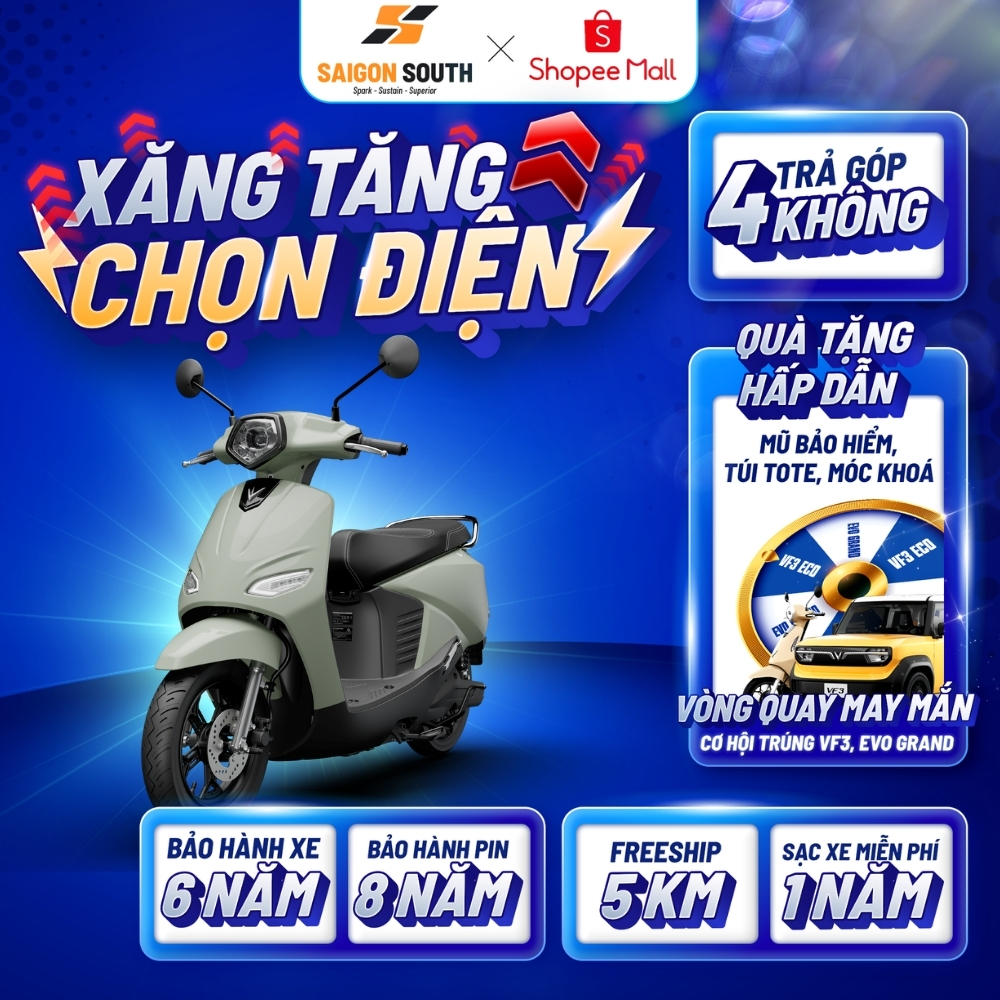 [NHẬN TẠI HCM] Xe Máy Điện VinFast Vero X - Smartkey - Màn hình TFT - Góp 0%