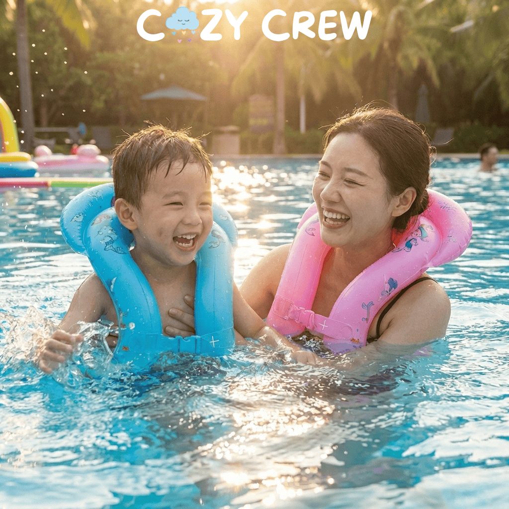 [TẶNG BƠM] Phao Bơi Cho Bé Chống Lật Cao Cấp - Phao Bơi Trẻ Em An Toàn - Phao Tập Bơi Cho Bé Đi Biển, Bể Bơi, Du Lịch Hè