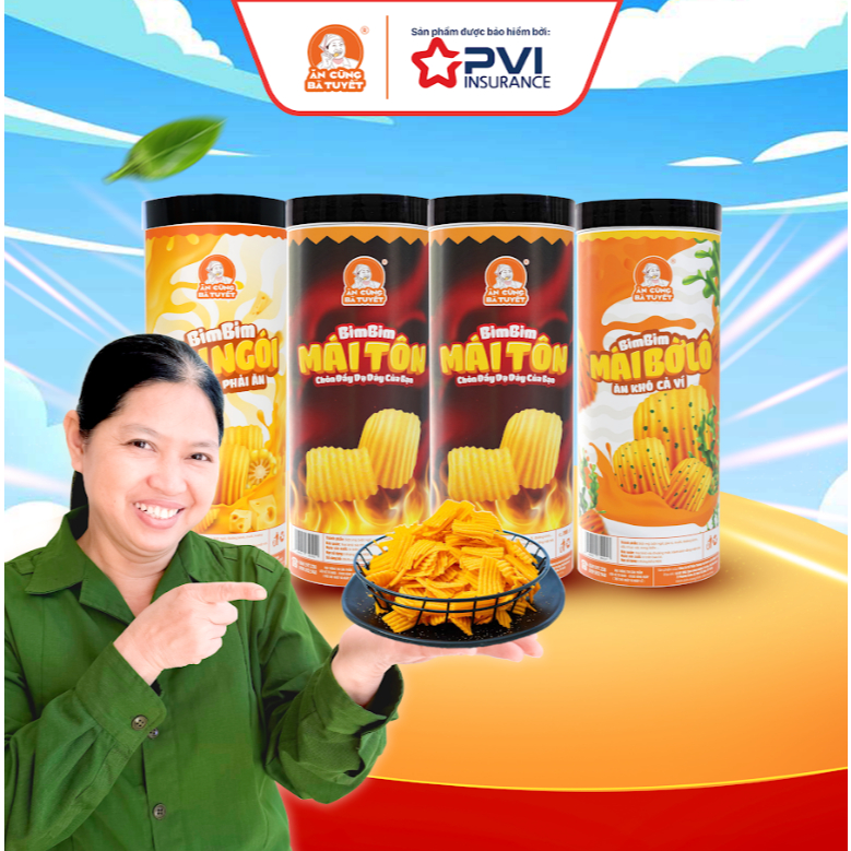COMBO GIA ĐÌNH ẤM ÁP: 2 Bim Mái Tôn+ 1 Bim Mái Bờ Lô + 1 Bim Mái Ngói Snack - ĂN CÙNG BÀ TUYẾT M80