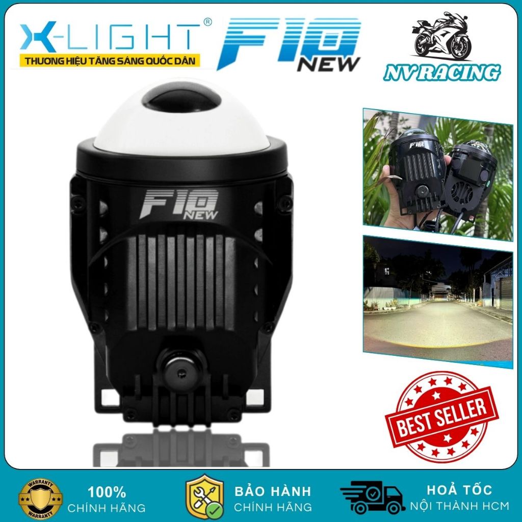 Đèn Bi Gầm X-LIGHT F10 NEW (2025)  55W Chính Hãng Siêu Sáng Cos Mạnh, Bi LED Nâng Cấp Đèn Pha Xe Hơi