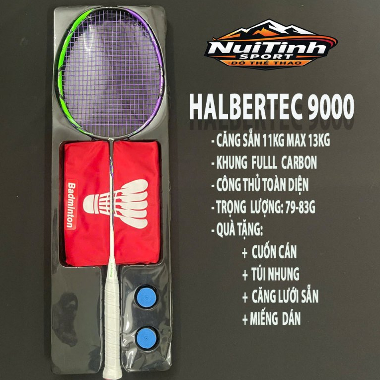 Vợt Cầu lông Lining Halbertec 9000 Full hộp Căng Sẵn 11kg Max 13kg tặng kèm phụ kiện