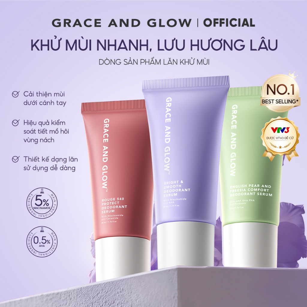 Lăn khử mùi Grace and Glow Black Opium Smooth Deodorant Serum Lăn Nách Sáng Da Ngăn Mồ Hôi với Niaci