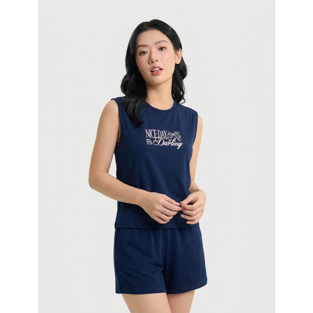 Bộ quần áo nữ CANIFA bộ hè thun cộc tay quần short có hình in PS26 6LS26S004 | BigBuy360 - bigbuy360.vn