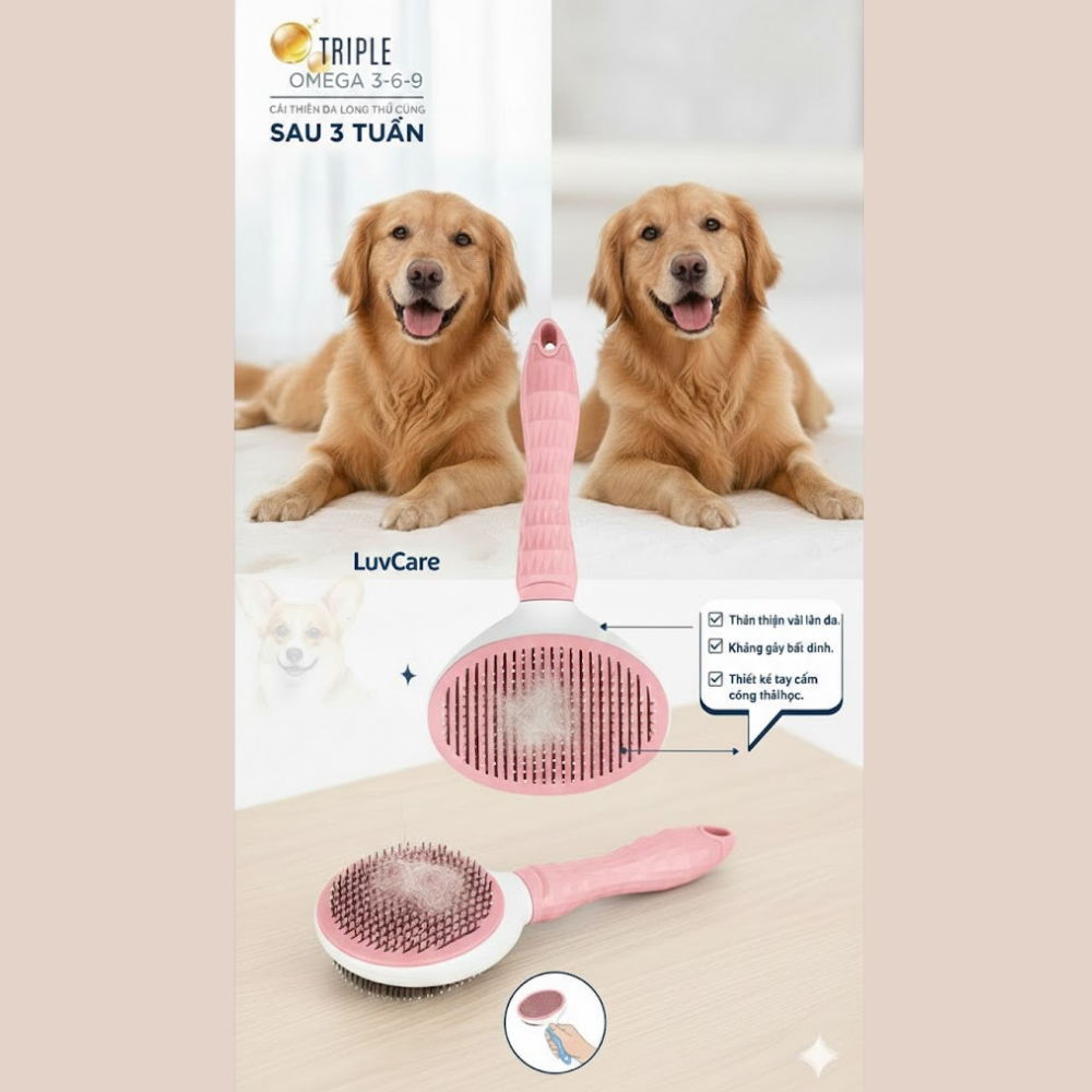 [QUÀ TÀNG KHÔNG BÁN] Lược chải đầu cho cún Luvcare( áp dụng khi mua hạt cho cún Luvcare các loại 2kg