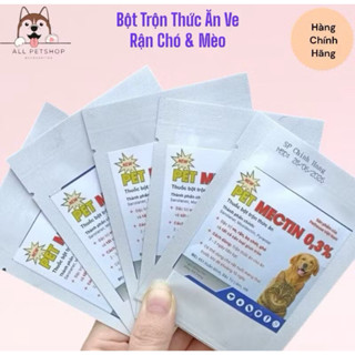 1 gói  Bột trộn cơm thơm vị sữa loại bỏ rận ve zun sán cho chó mèo