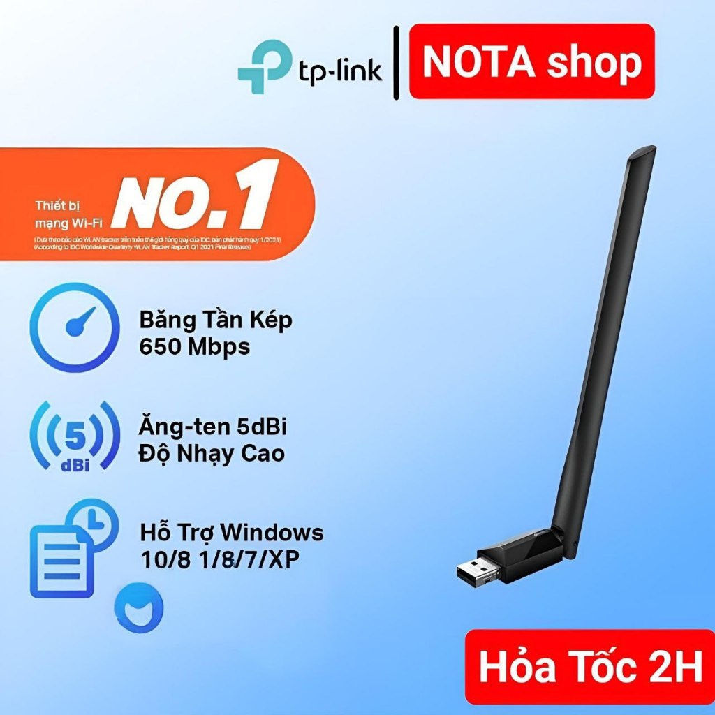 [Hỏa Tốc] USB TP link 600 Mbps và USB Nota WiFi 6 900 1800 Mbps có anten thu wifi tốt usb WiFi 5Ghz