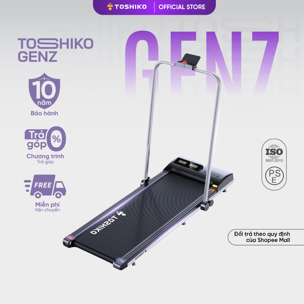 Máy chạy bộ thể dục thể thao tại nhà Toshiko Gen Z, giúp tăng cơ giảm mỡ, rèn luyện sức khỏe, bảo hành 24 tháng | BigBuy360 - bigbuy360.vn
