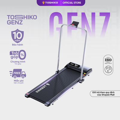 Máy chạy bộ thể dục thể thao tại nhà Toshiko Gen Z, giúp tăng cơ giảm mỡ, rèn luyện sức khỏe, bảo hành 24 tháng