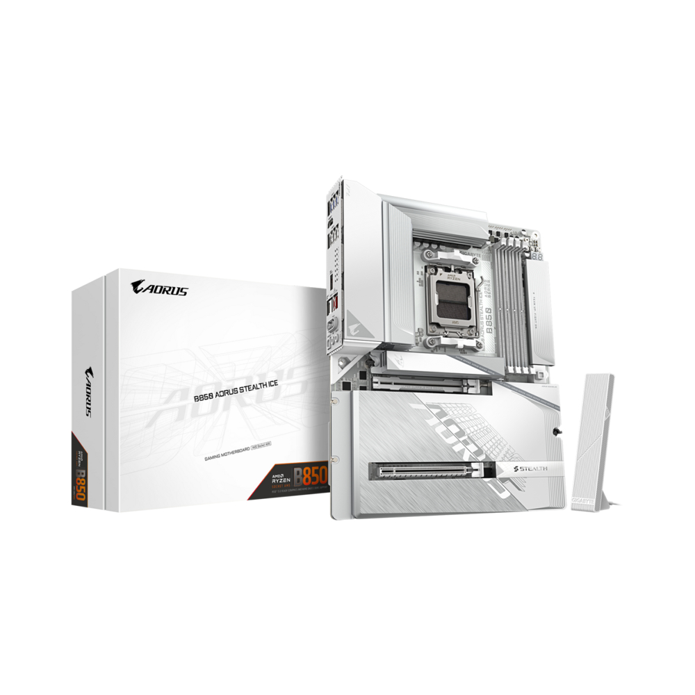 Mainboard GIGABYTE B850 AORUS STEALTH ICE new chính hãng BH 36T