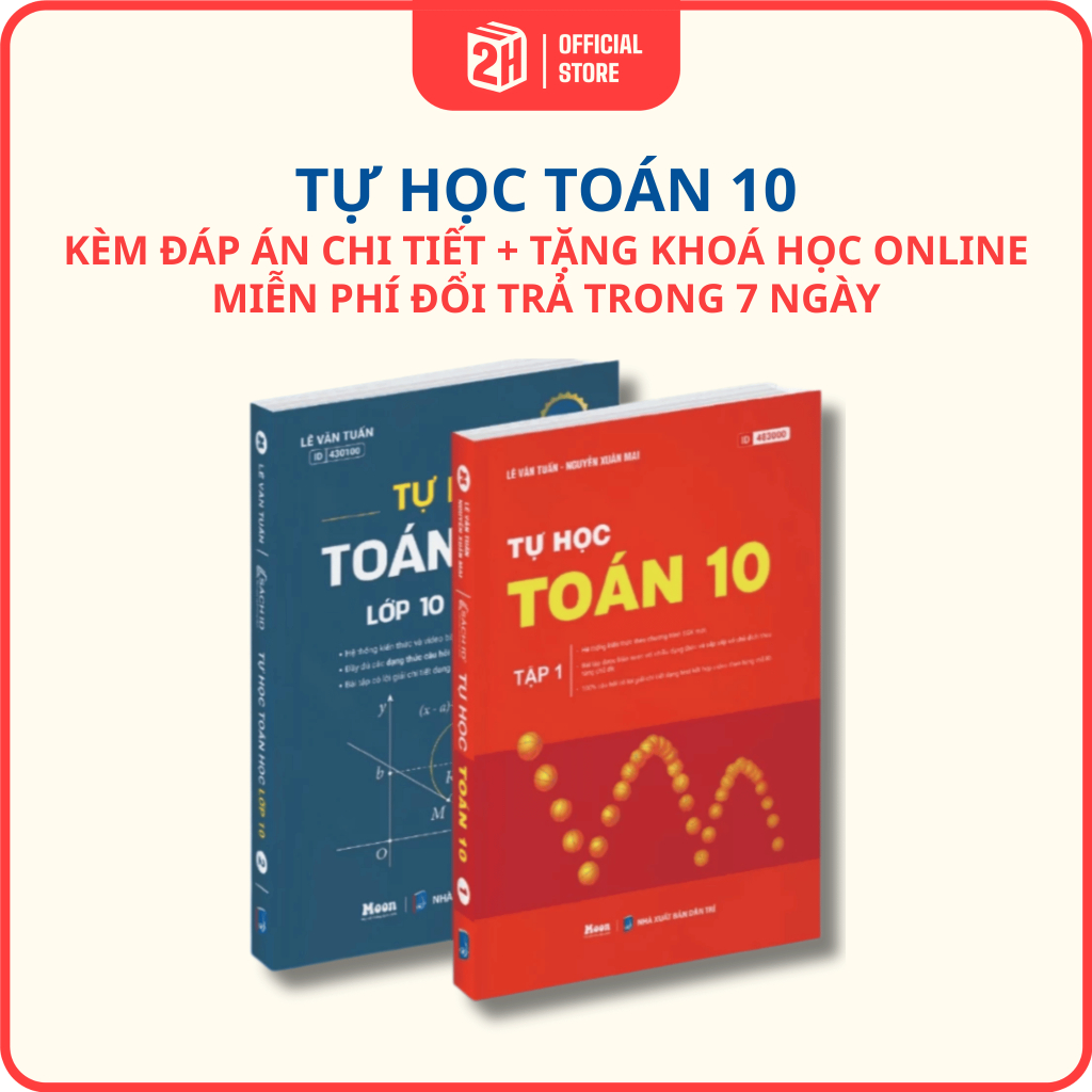 Combo Sách ID Tự học Toán học Lớp 10 chuẩn chương trình SGK mới, Toán 10 cho 2K10 - 2H Books Moon