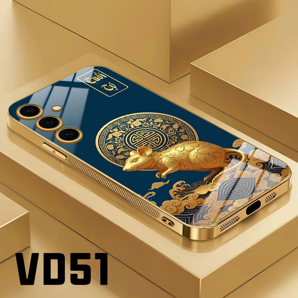 Ốp Lưng 12 CON GIÁP xanh Cho SAMSUNG A15_SAMSUNG M15 - Viền VÀNG