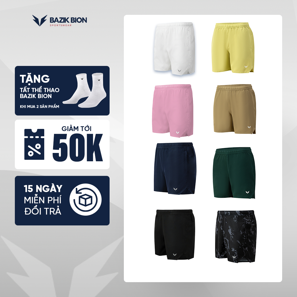 Quần Short Pickleball BAZIK Wings 6 Inch Techdry Thoáng khí, Thoải mái Vận động, Thể thao