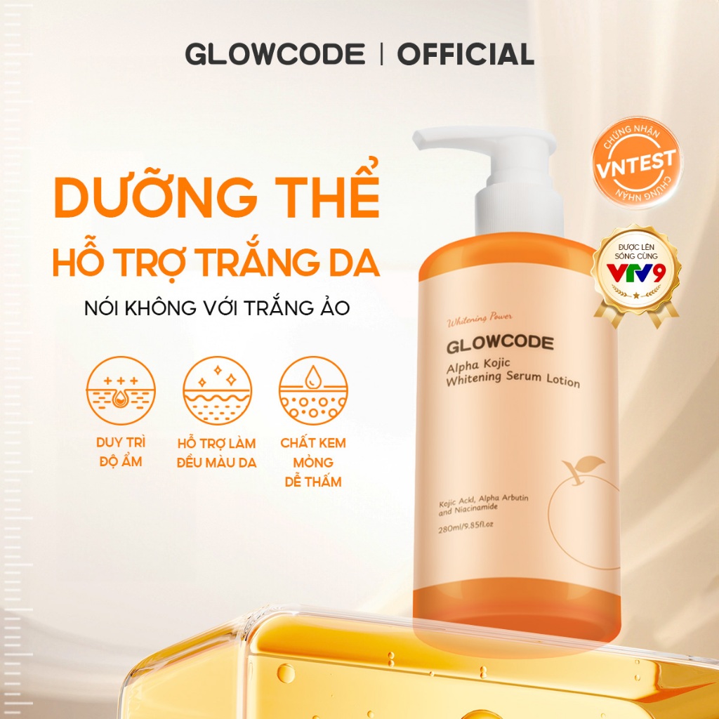 Sữa dưỡng thể sáng da Glowcode trắng da dưỡng ẩm sâu chất kem mỏng nhẹ body lotion kem dưỡng 280ml