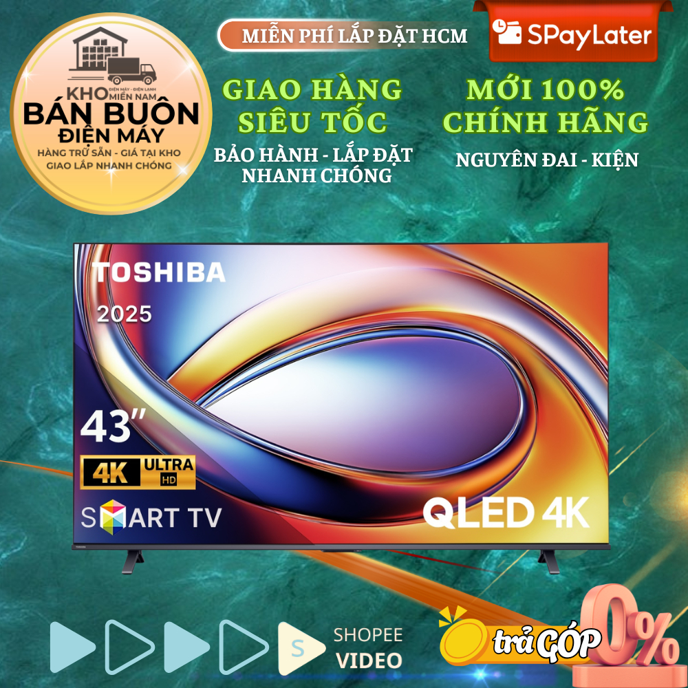 Smart Tivi QLED Toshiba AI 4K 43 inch 43M450RP | QLED AI 4K 55 inch 55M450RP - Hàng chính hãng